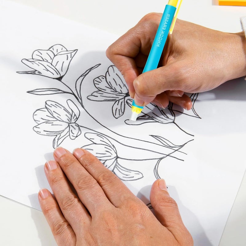 MG Retractable Mechanical Eraser Pens, 3 Pack Assorted Colors Pencil Eraser(Blue, Pink, Green), Precision Pen-Style Erasers for School, Office, Art & Exam Use - Image 5